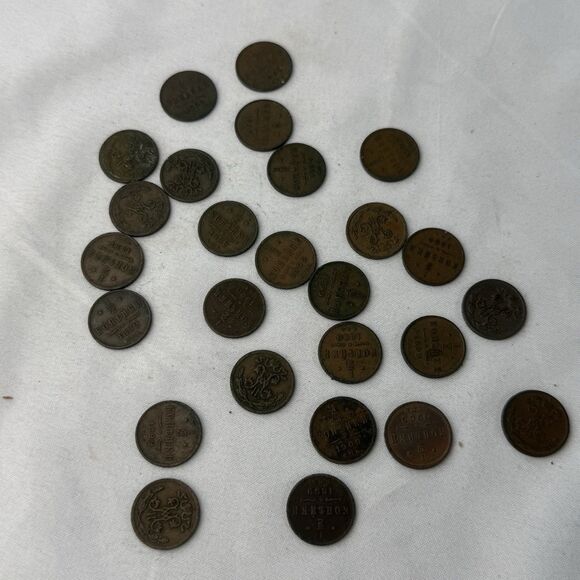 Russian Empire 1/2 Kopecs Lot Of 26 1896 1889 (17) 1900 1908 1909 (6) Copper - Picture 1 of 12